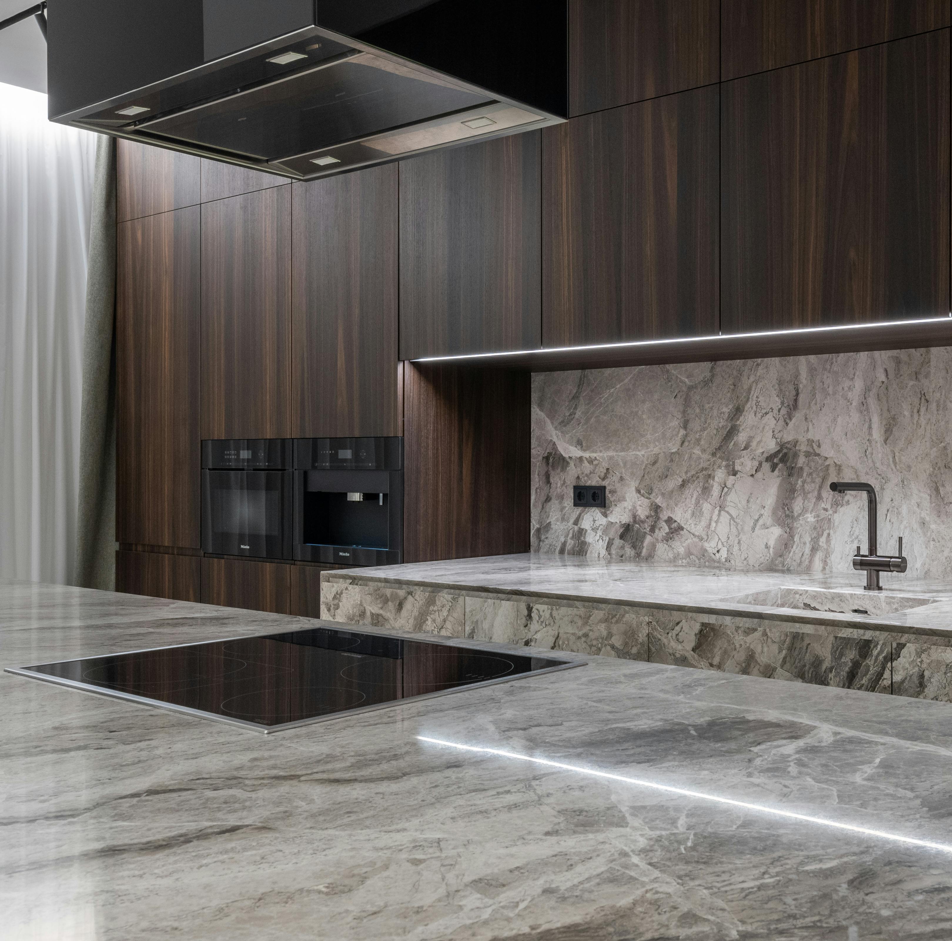 Stone kitchen interior